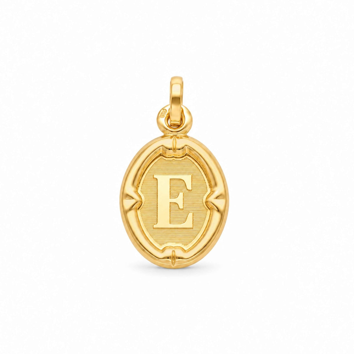 Medalha Oval com Letra E em Ouro 19kl (1,7cm) - Loja do Ouro