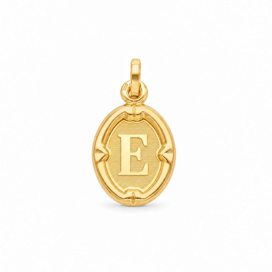 Medalha Oval com Letra E em Ouro 19kl (1,7cm) - Loja do Ouro
