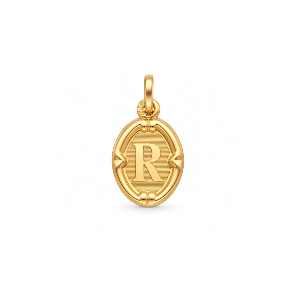 Medalha Oval com Letra R em Ouro 19kl (1,2cm) - Loja do Ouro