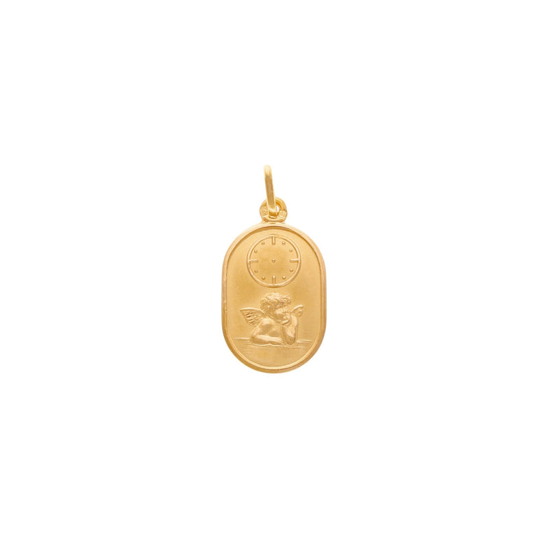 Medalha Oval em Ouro 19kl com Anjo da Guarda (1.7cm) - Loja do Ouro