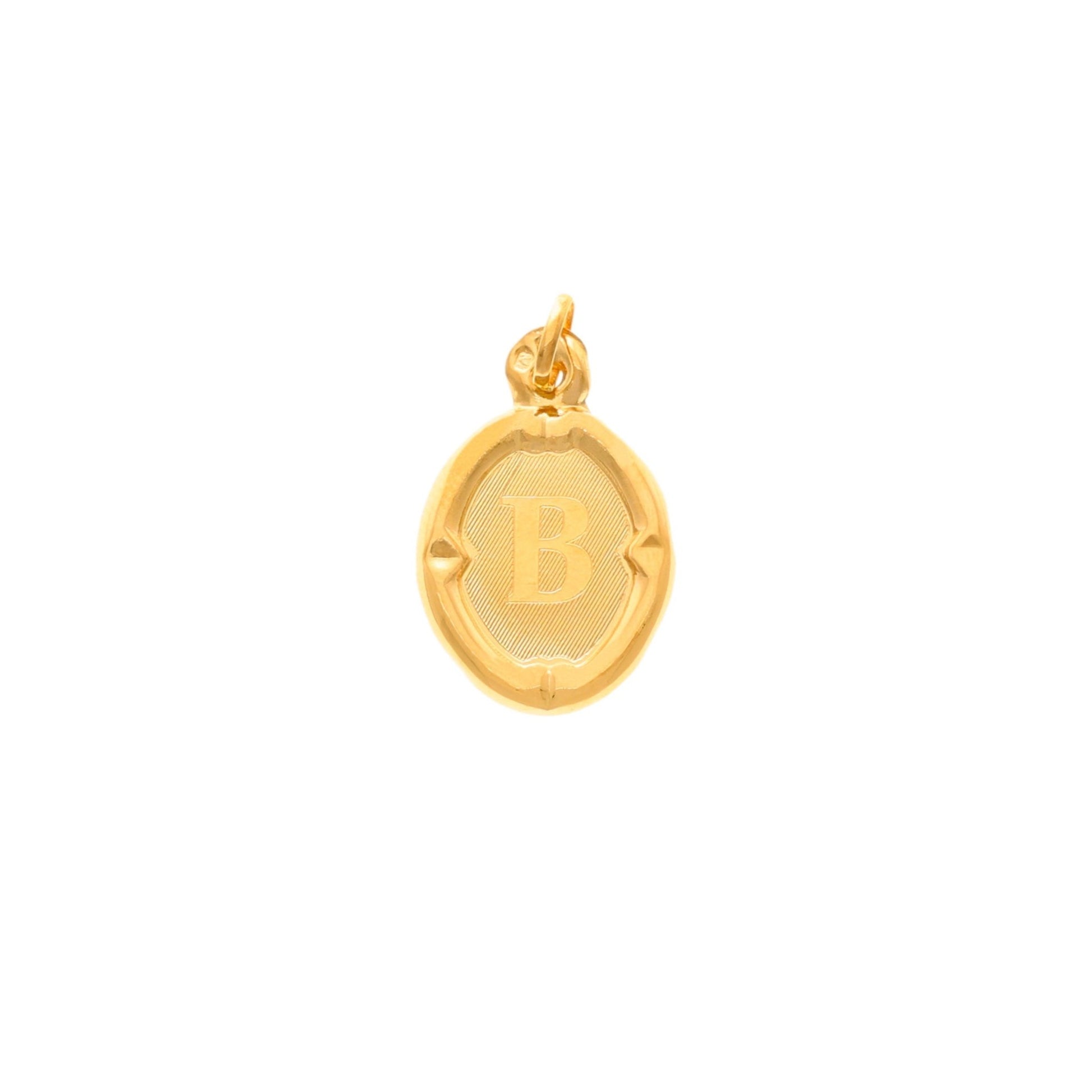 Medalha Oval em Ouro 19kl com Letra B (1.8cm) - Loja do Ouro