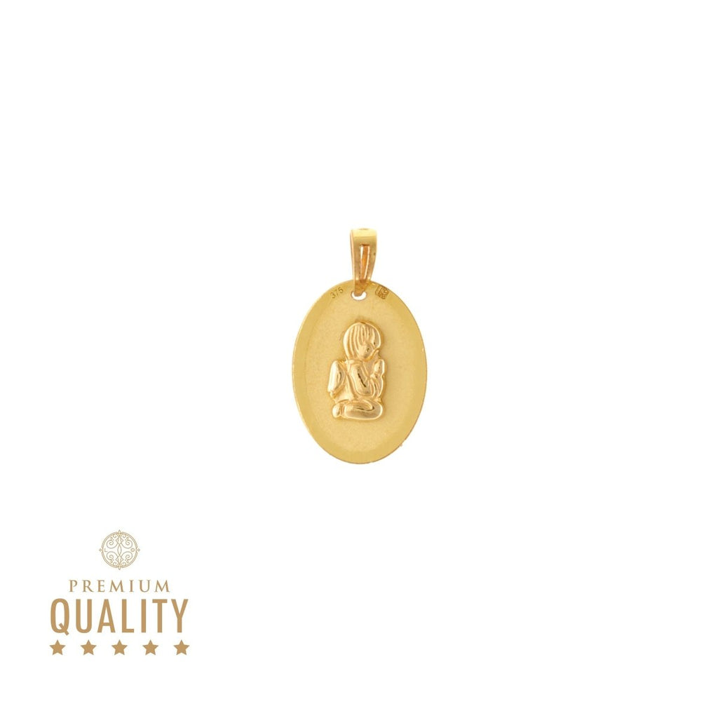 Medalha Oval em Ouro com Anjo da Guarda (1.4cm) - Loja do Ouro