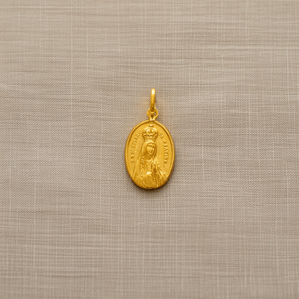 Medalha Oval Nossa Senhora em Ouro 19kl (1.7cm) - Loja do Ouro