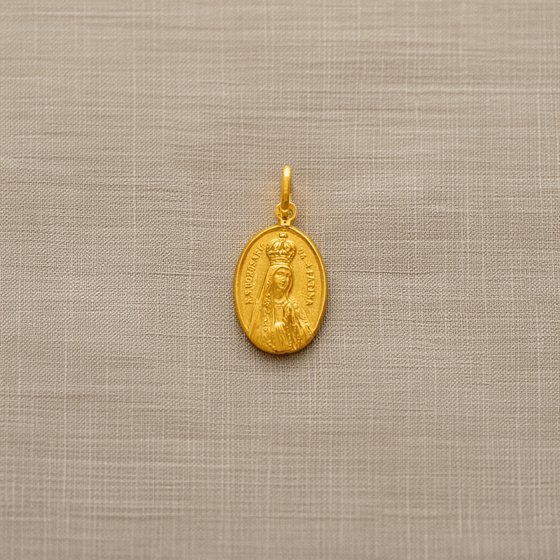 Medalha Oval Nossa Senhora em Ouro 19kl (1.7cm) - Loja do Ouro