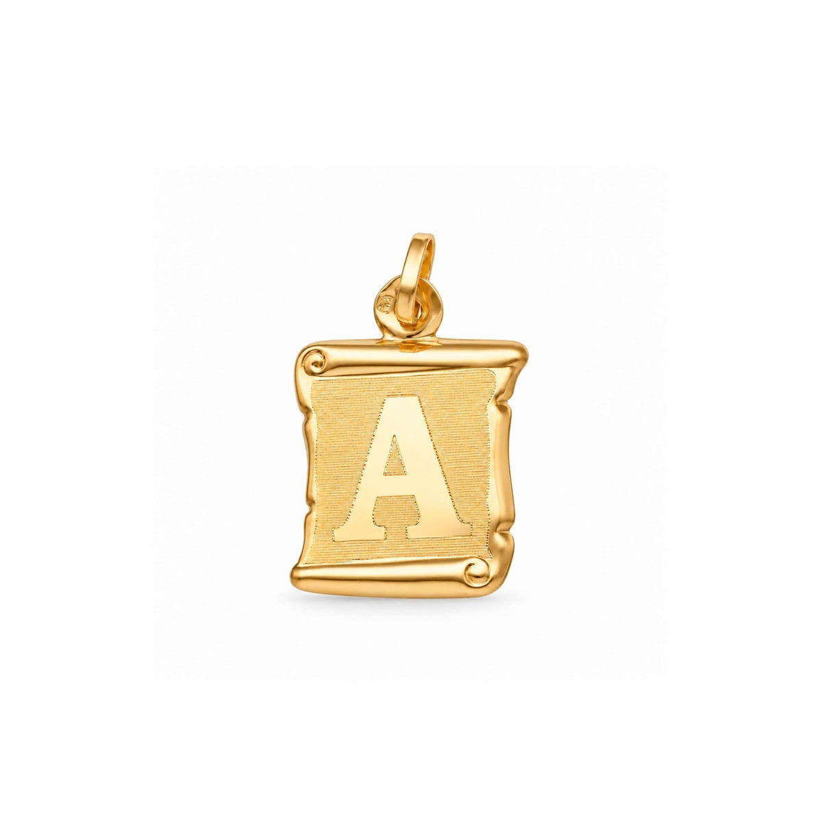 Medalha Papiro com Letra A em Ouro 19kl (1,48cm) - Loja do Ouro