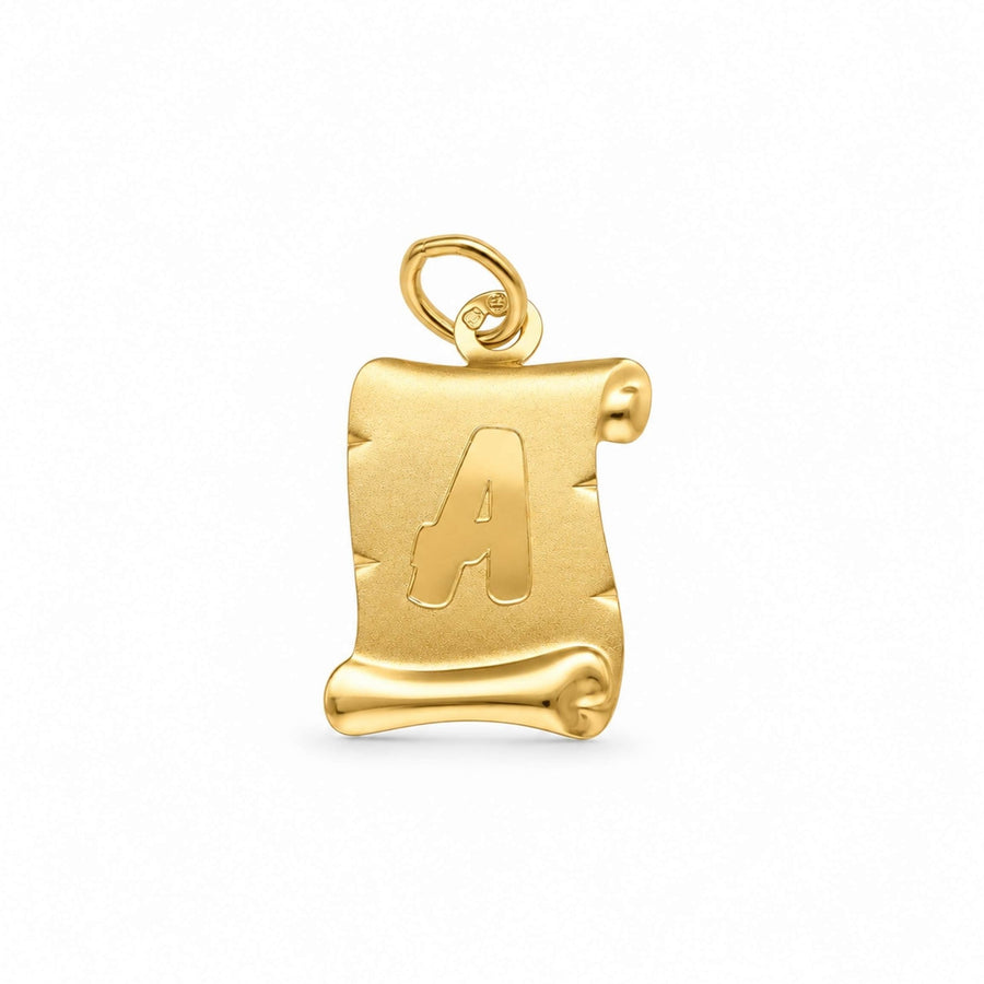 Medalha Papiro com Letra A em Ouro 19kl (1,71cm) - Loja do Ouro