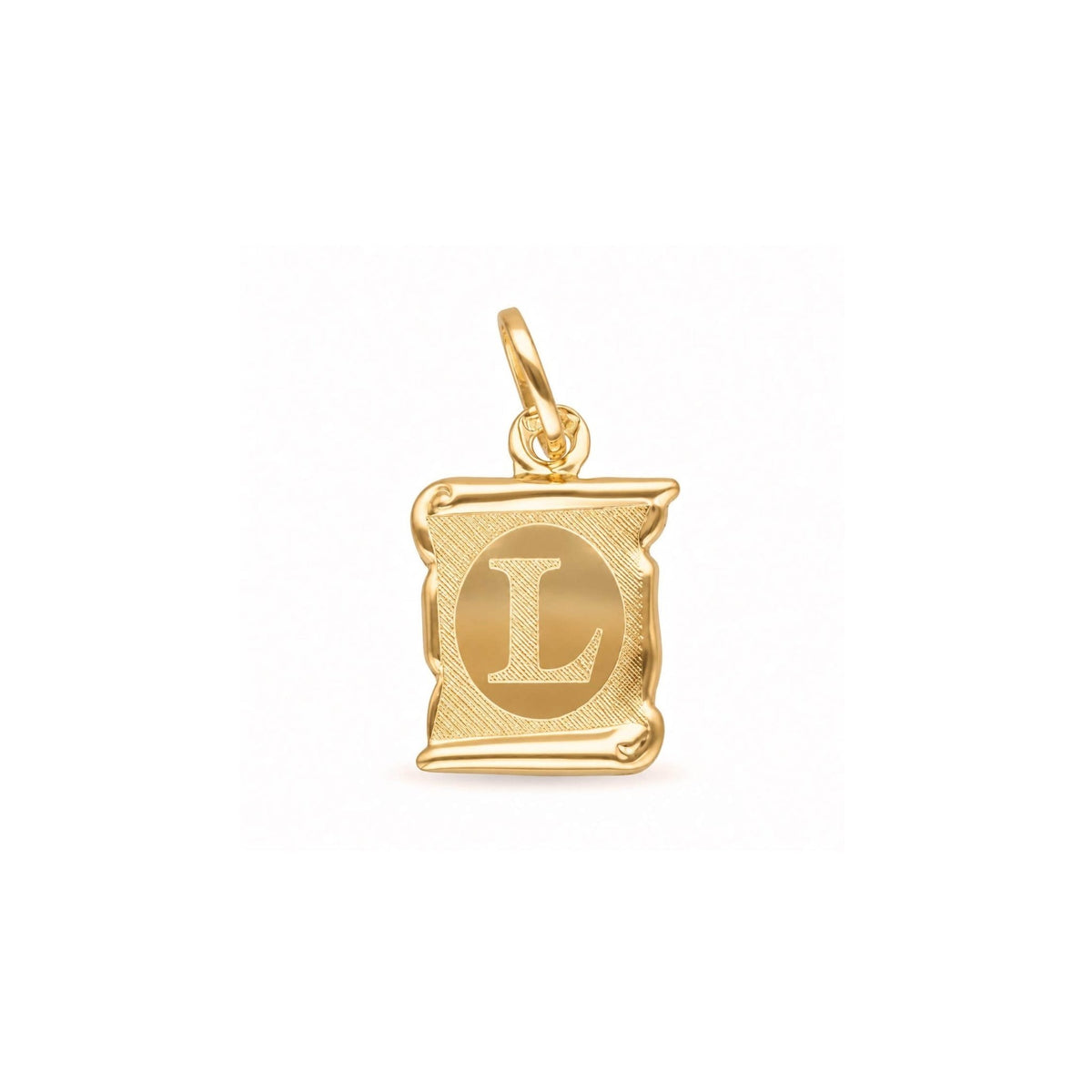 Medalha Papiro com Letra L em Ouro 19kl (1,18cm) - Loja do Ouro
