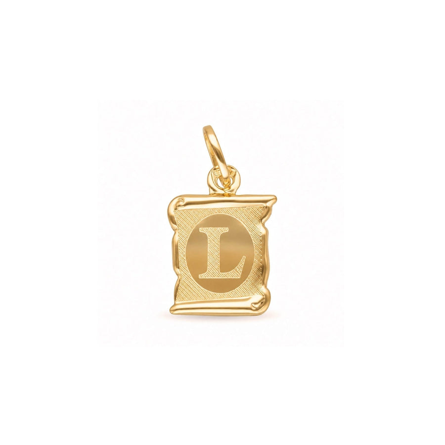 Medalha Papiro com Letra L em Ouro 19kl (1,18cm) - Loja do Ouro