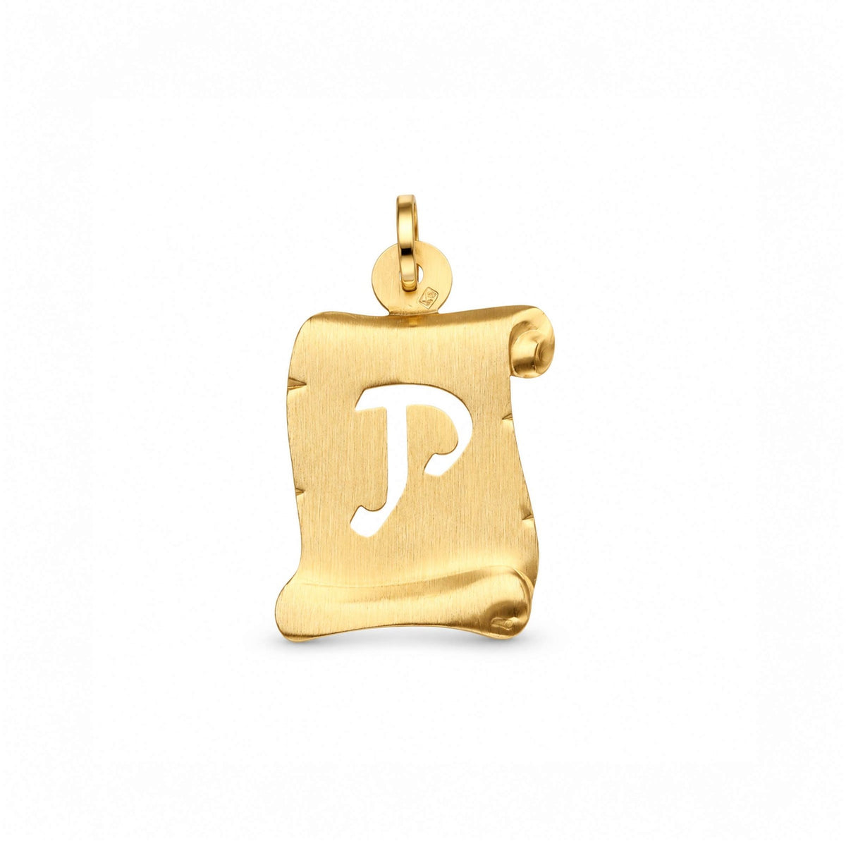 Medalha Papiro com Letra P Vazada em Ouro 19kl (1,71cm) - Loja do Ouro