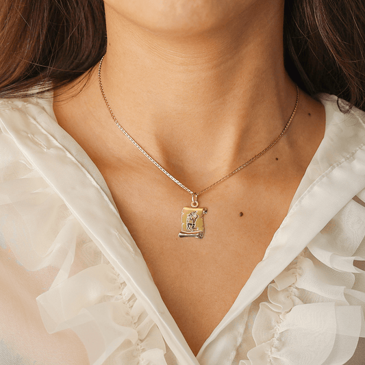 Medalha Papiro em Ouro 19kl com Signo Aquário - Loja do Ouro