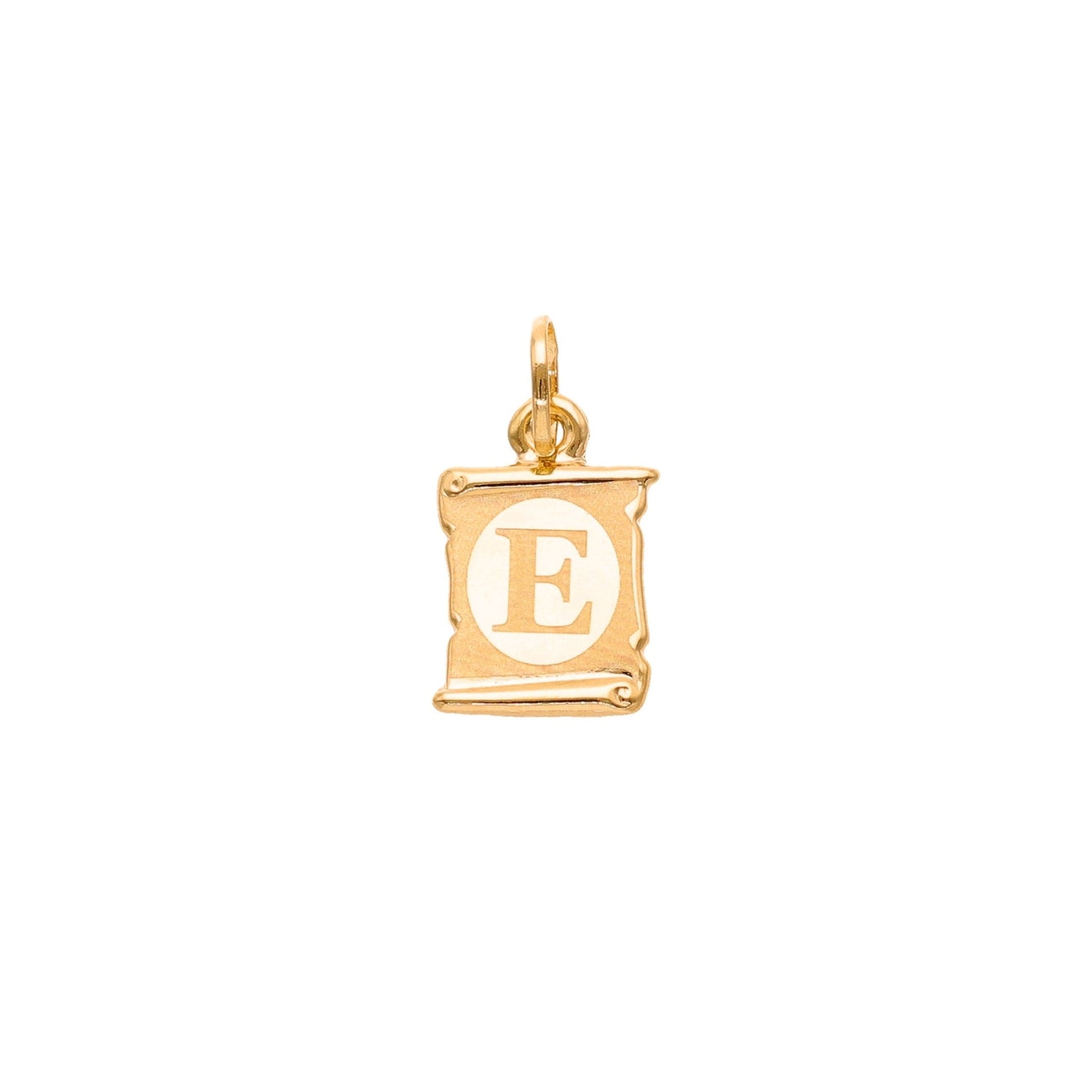 Medalha Papiro Letra “E” em Ouro 19kl (1.2cm) - Loja do Ouro