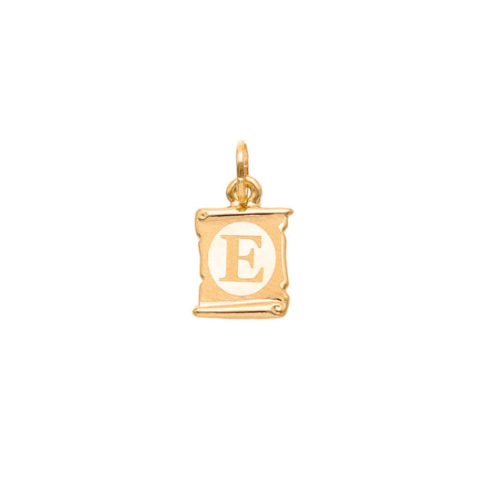 Medalha Papiro Letra “E” em Ouro 19kl (1.2cm) - Loja do Ouro
