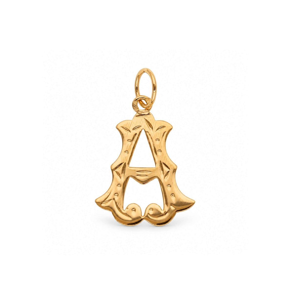 Medalha Raiada com Letra A em Ouro 19kl (1.7cm) - Loja do Ouro
