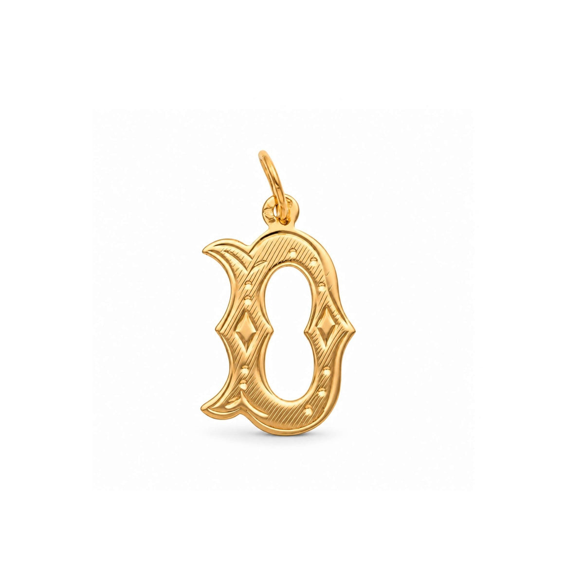Medalha Raiada com Letra D em Ouro 19kl (1,48cm) - Loja do Ouro