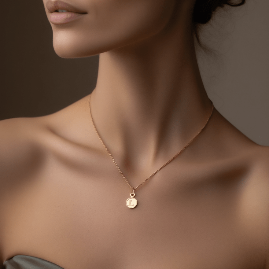 Medalha Redonda em Ouro 19kl com Letra L (1cm) - Loja do Ouro