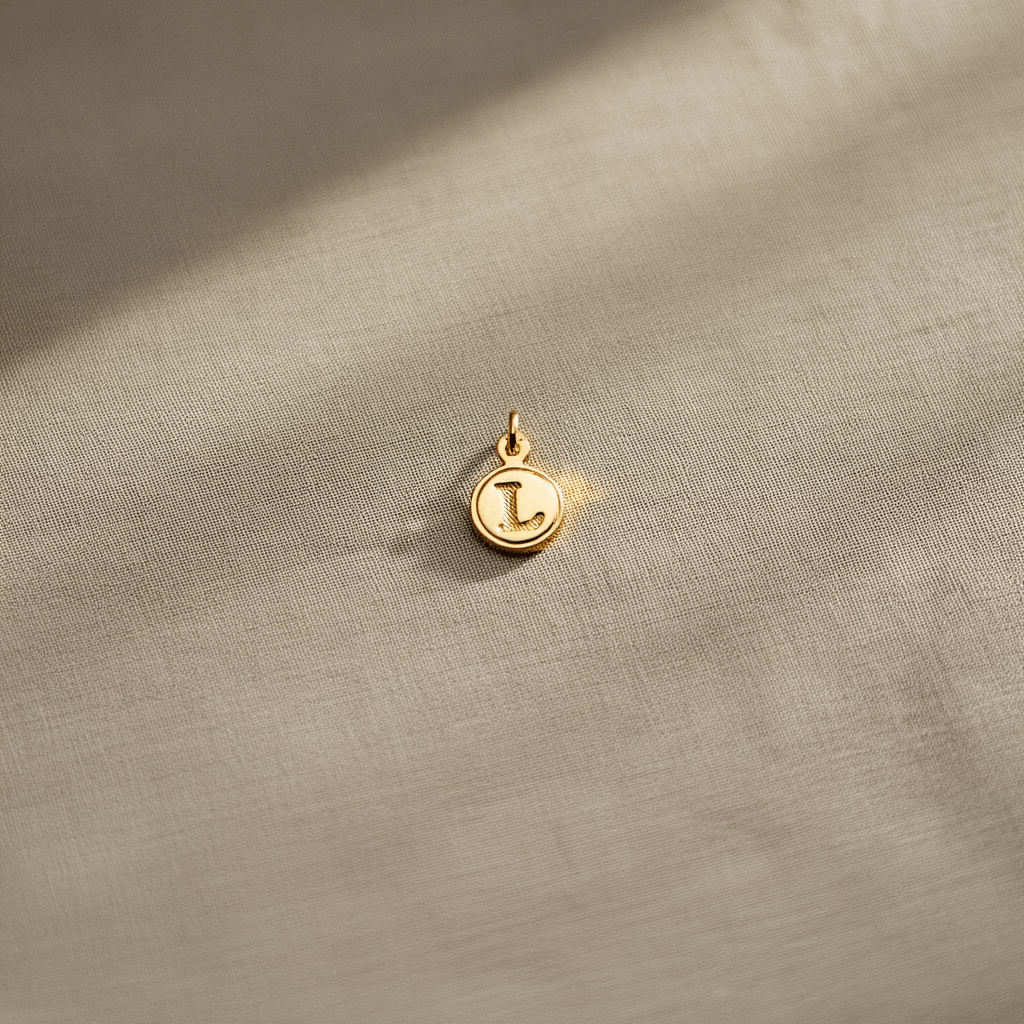Medalha Redonda em Ouro 19kl com Letra L (1cm) - Loja do Ouro