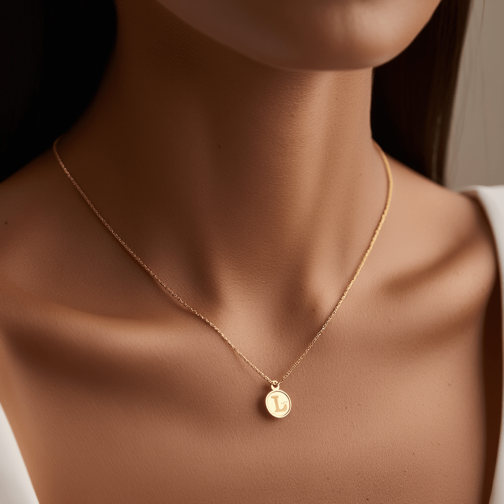 Medalha Redonda em Ouro 19kl com Letra L (1cm) - Loja do Ouro