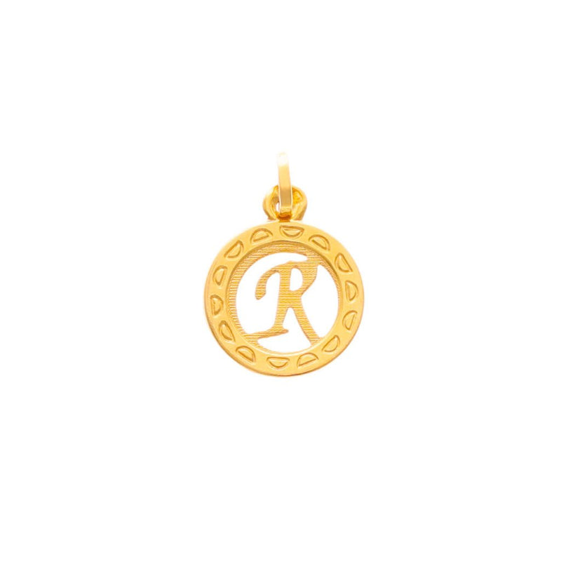Medalha Redonda em Ouro 19kl com Letra R (1.4cm) - Loja do Ouro