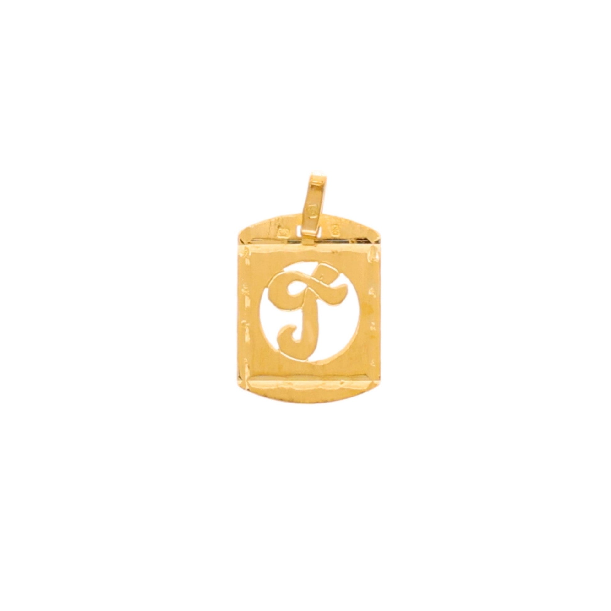 Medalha Retângulo Letra T em Ouro 19kl (1.7cm) - Loja do Ouro