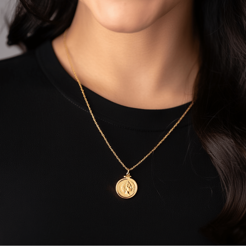 Meia Libra Rainha Isabel II (2001) em Ouro 22kl com Aro Simples em Ouro de 19kl - Loja do Ouro