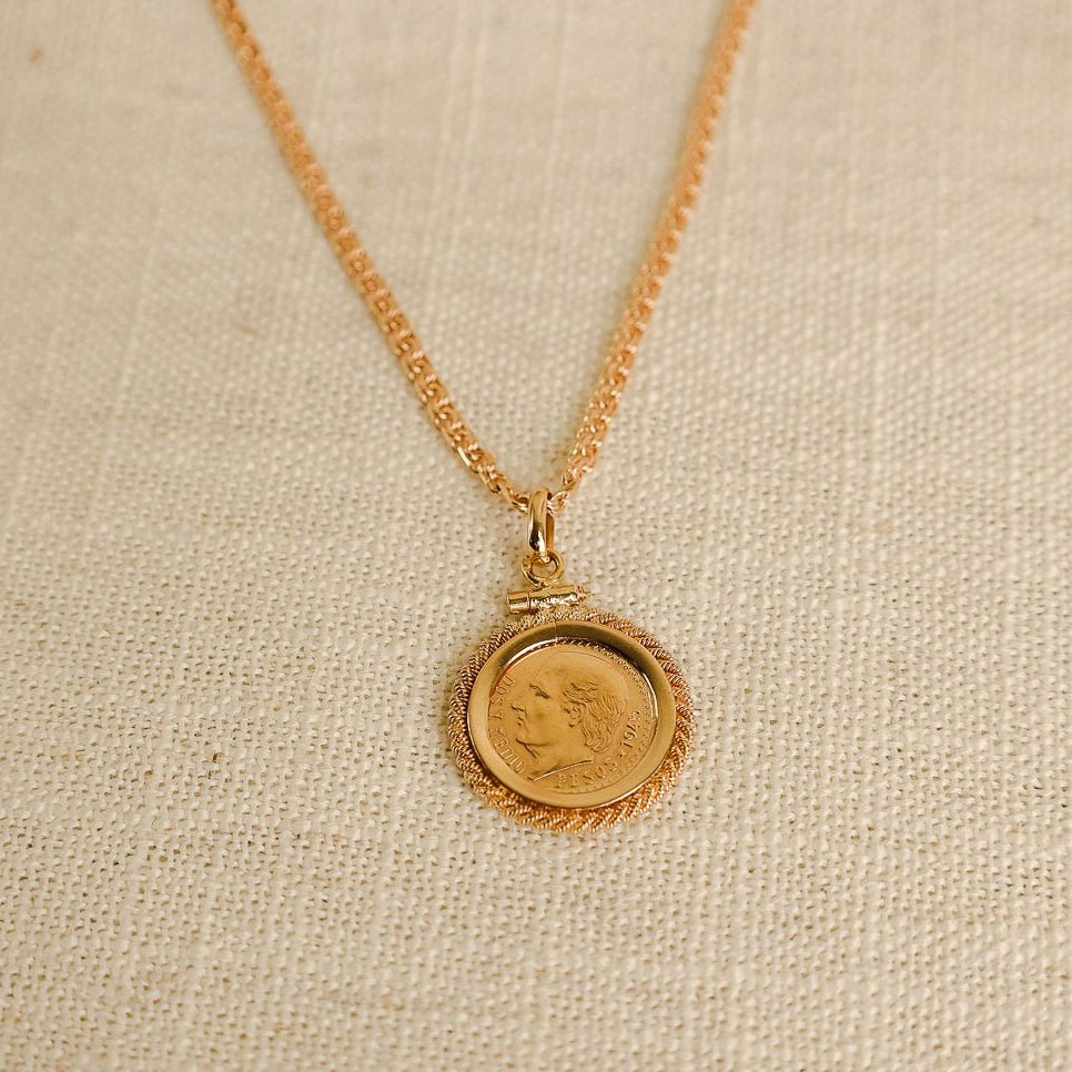 Moeda 2.5 Pesos Mexicanos em Ouro 22kl com Aro Torcido em Ouro 19kl - Loja do Ouro