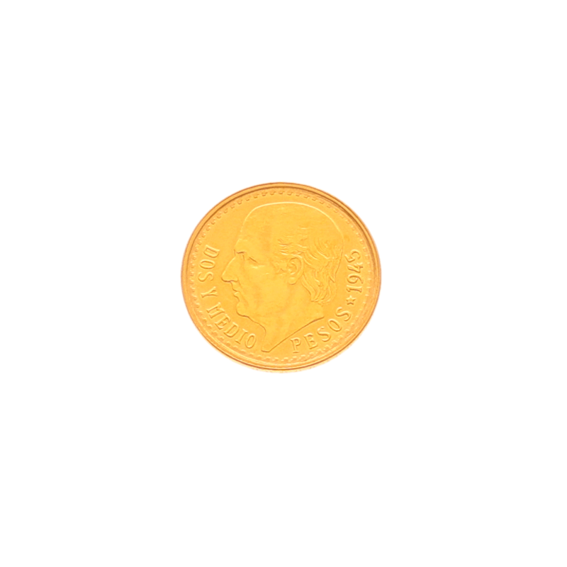 Moeda de 2.5 Pesos Mexicanos em Ouro (1945) - Loja do Ouro