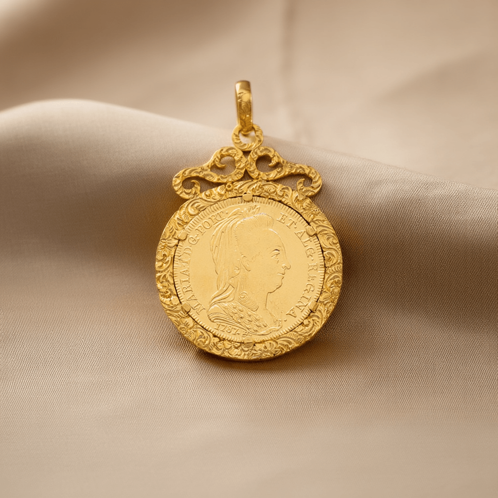Moneda Doña María de Portugal (22 kl) con aro de trabajo (19 kl) - Gold Store Premium