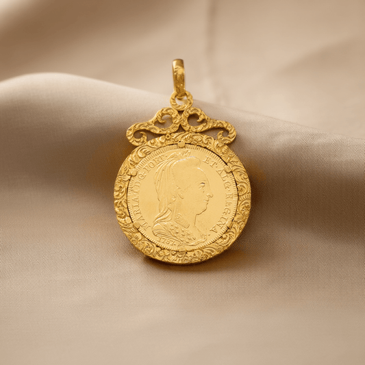 Moeda Dona Maria de Portugal (22kl) com Aro Trabalho (19kl) - Loja do Ouro