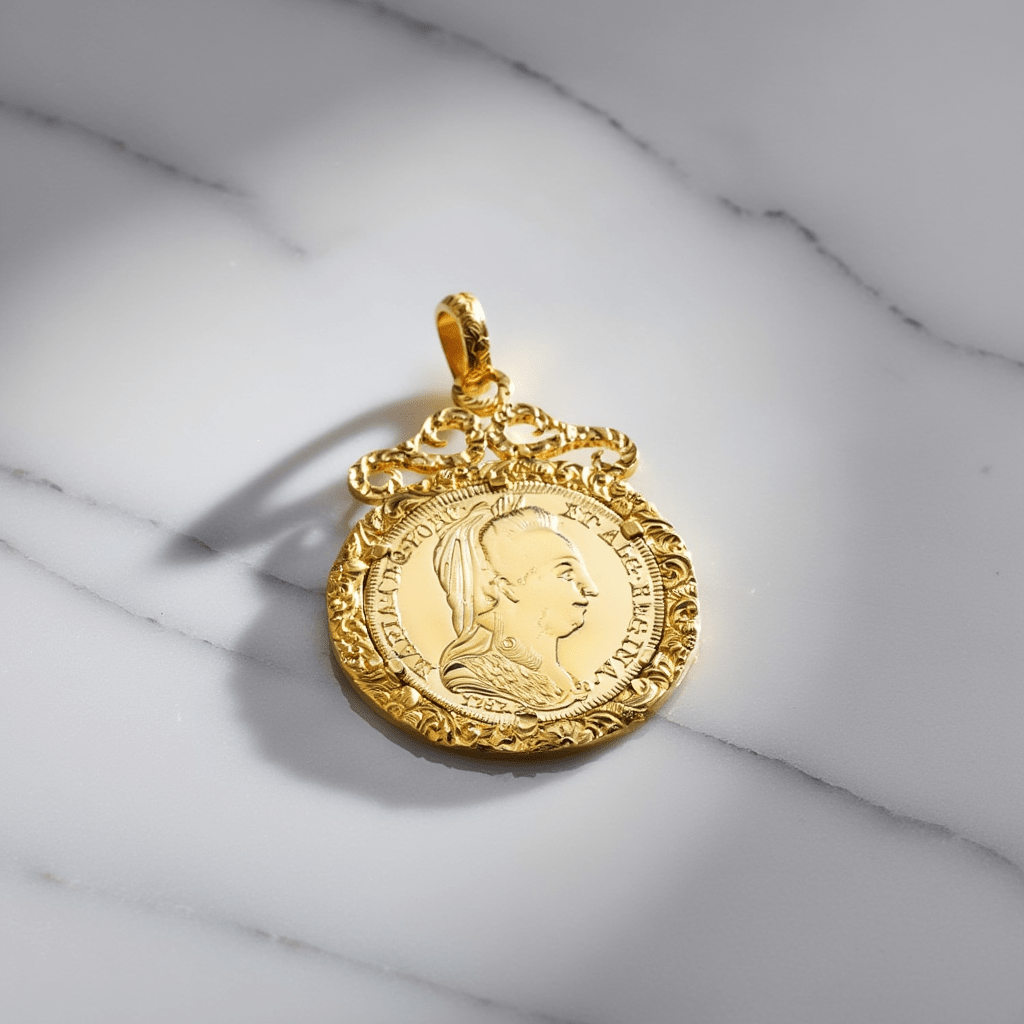 Moneda Doña María de Portugal (22 kl) con aro de trabajo (19 kl) - Gold Store Premium