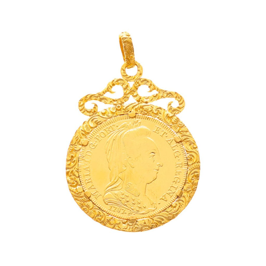 Moneda Doña María de Portugal (22 kl) con aro de trabajo (19 kl) - Gold Store Premium