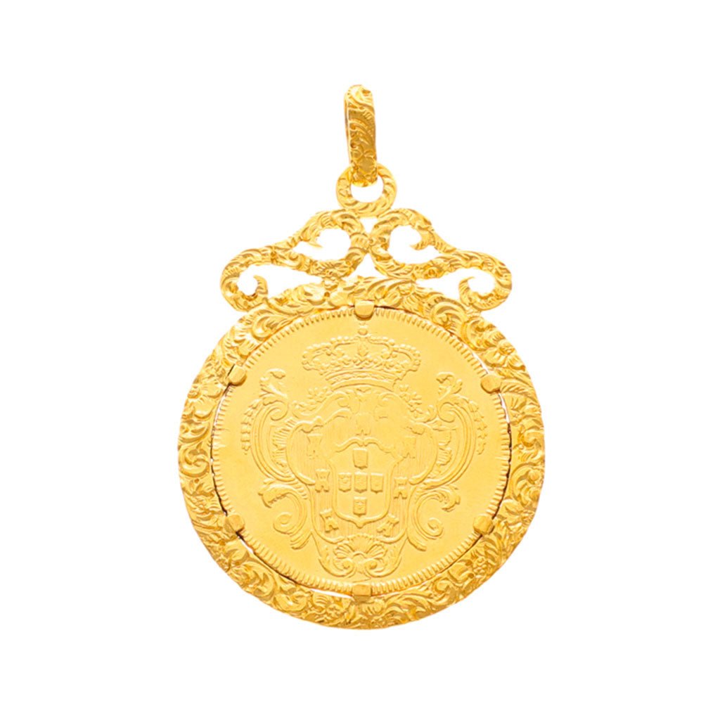 Moneda Doña María de Portugal (22 kl) con aro de trabajo (19 kl) - Gold Store Premium