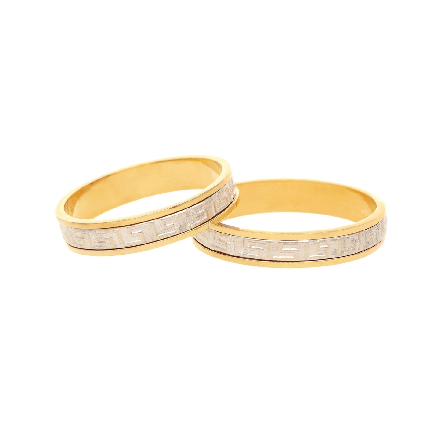 Par de Alianças Imperial em Ouro Bicolor 19kl (T23 - T27) - Loja do Ouro
