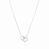 Fio em Prata com Corações Entrelaçados cravejados de Zircónias (40cm)