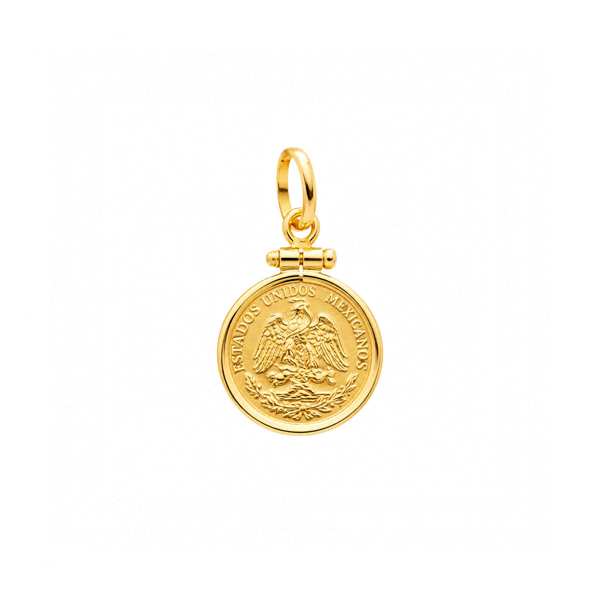 Moeda de 2 Pesos Mexicanos em Ouro de 22kl (1945) com Aro Simples 19kl