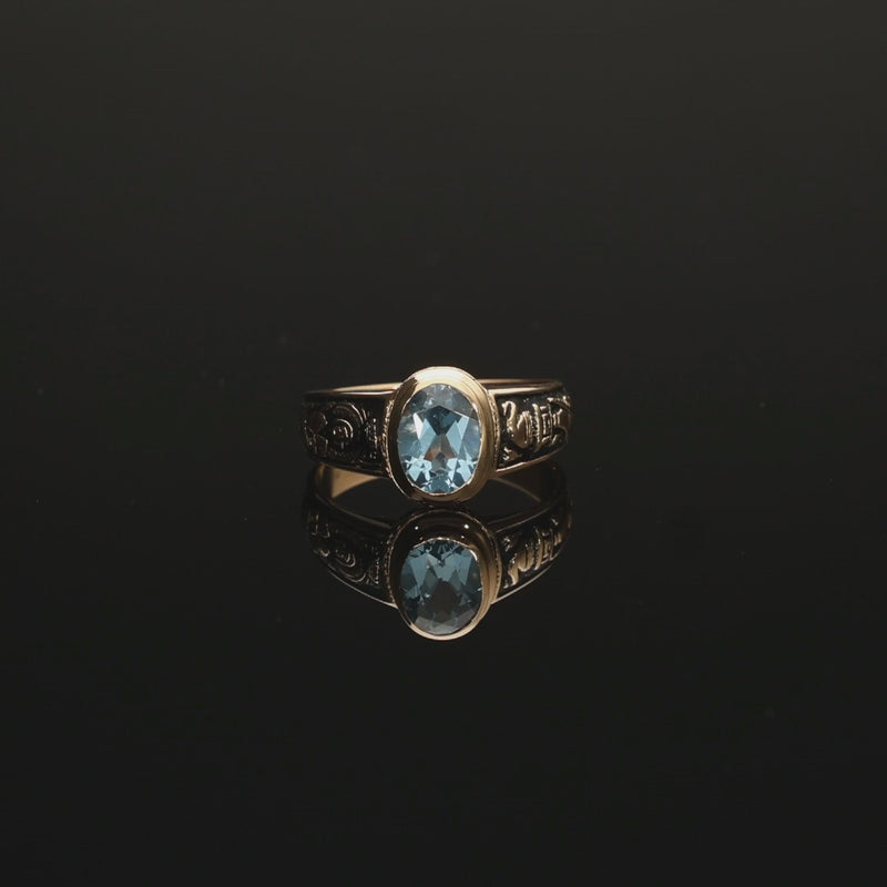 Anillo de Oro con Piedra Azul - Área Química (T15)