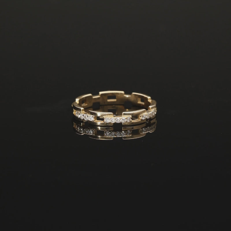 Anillo Lady Margaret en oro de 19k con circonitas