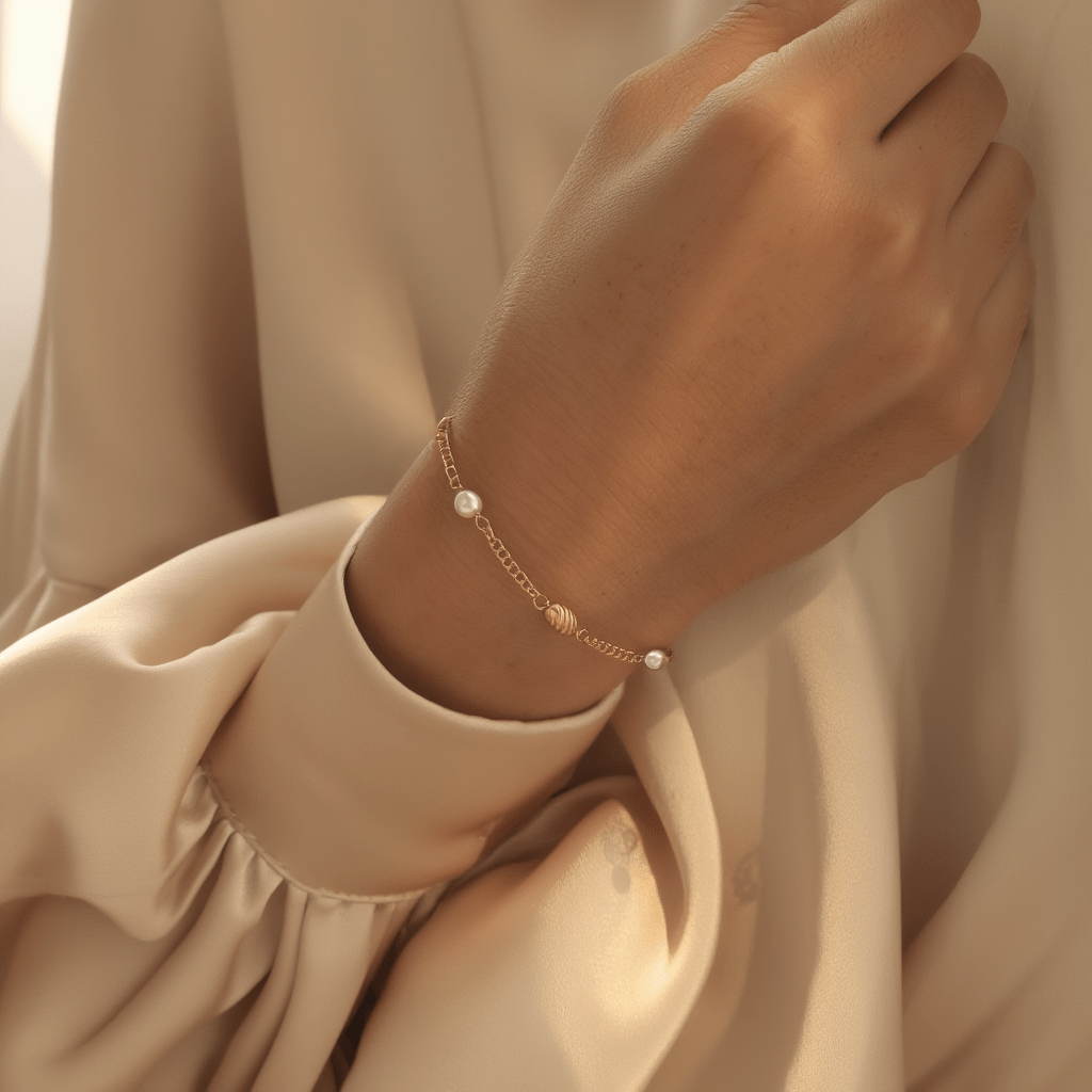 Pulseira Amélia em Prata Dourada (15cm) - Loja do Ouro