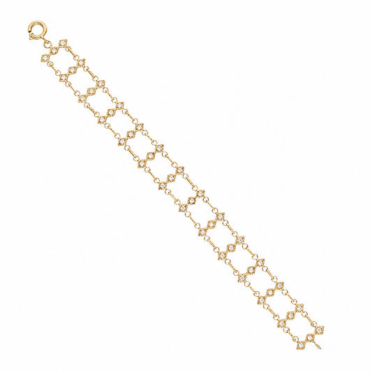 Pulseira Articulada em Ouro 19kl com Zircónias (18.5cm) - Loja do Ouro