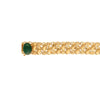 Pulseira Baronesa em Ouro com Caramujos e Pedra Verde (18cm) - Loja do Ouro