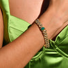 Pulseira Baronesa em Ouro com Caramujos e Pedra Verde (18cm) - Loja do Ouro