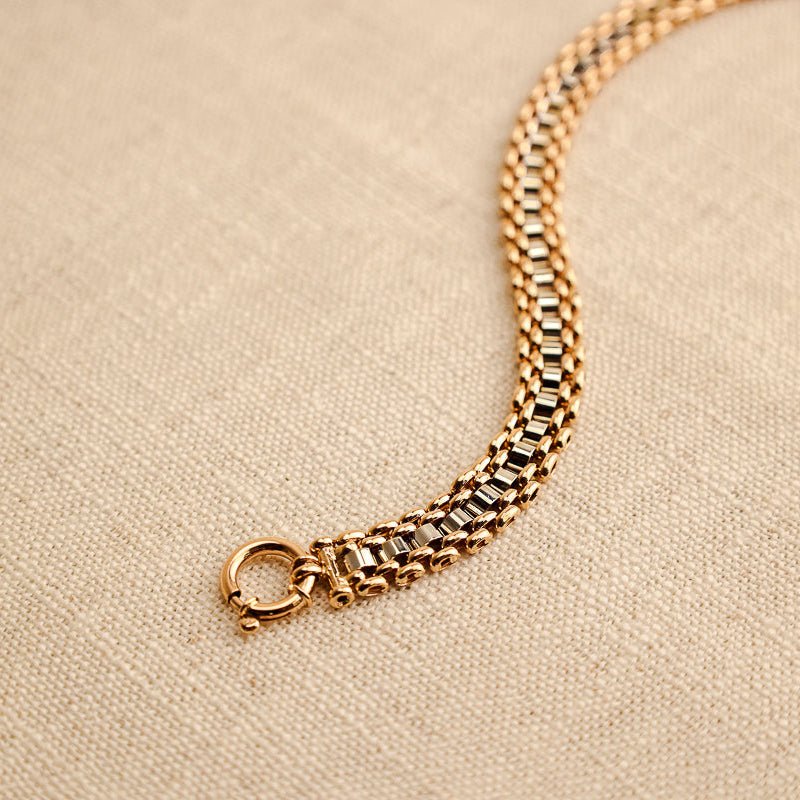 Pulseira Bicolor Articulada em Ouro 19kl - Loja do Ouro