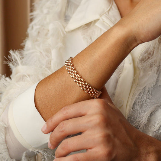 Pulseira Bracelete Articulada em Ouro 19kl (18cm) - Loja do Ouro