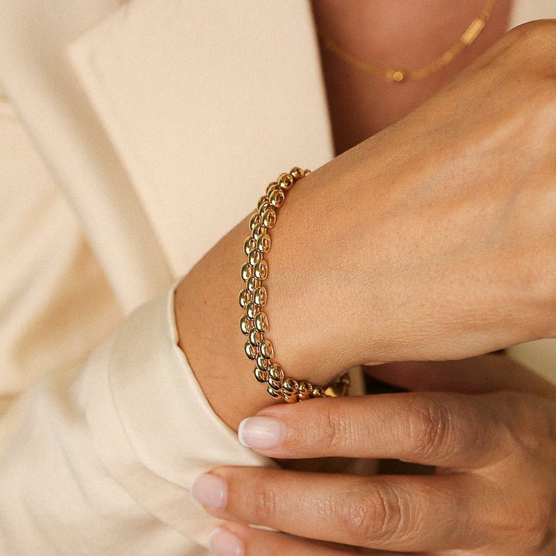 Pulseira Bracelete em Ouro 19kl (20cm) - Loja do Ouro