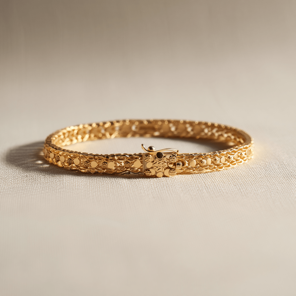 Pulseira Bracelete em Ouro 19kl com Caramujos (19cm) - Loja do Ouro