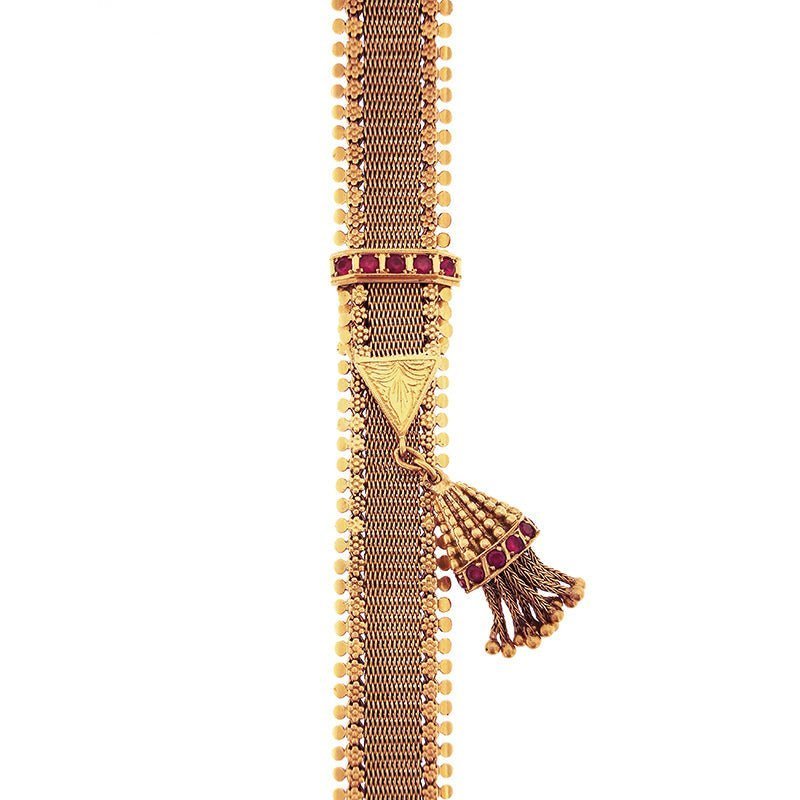 Pulsera de oro de 19 kl con piedras rosas - Gold Store Premium