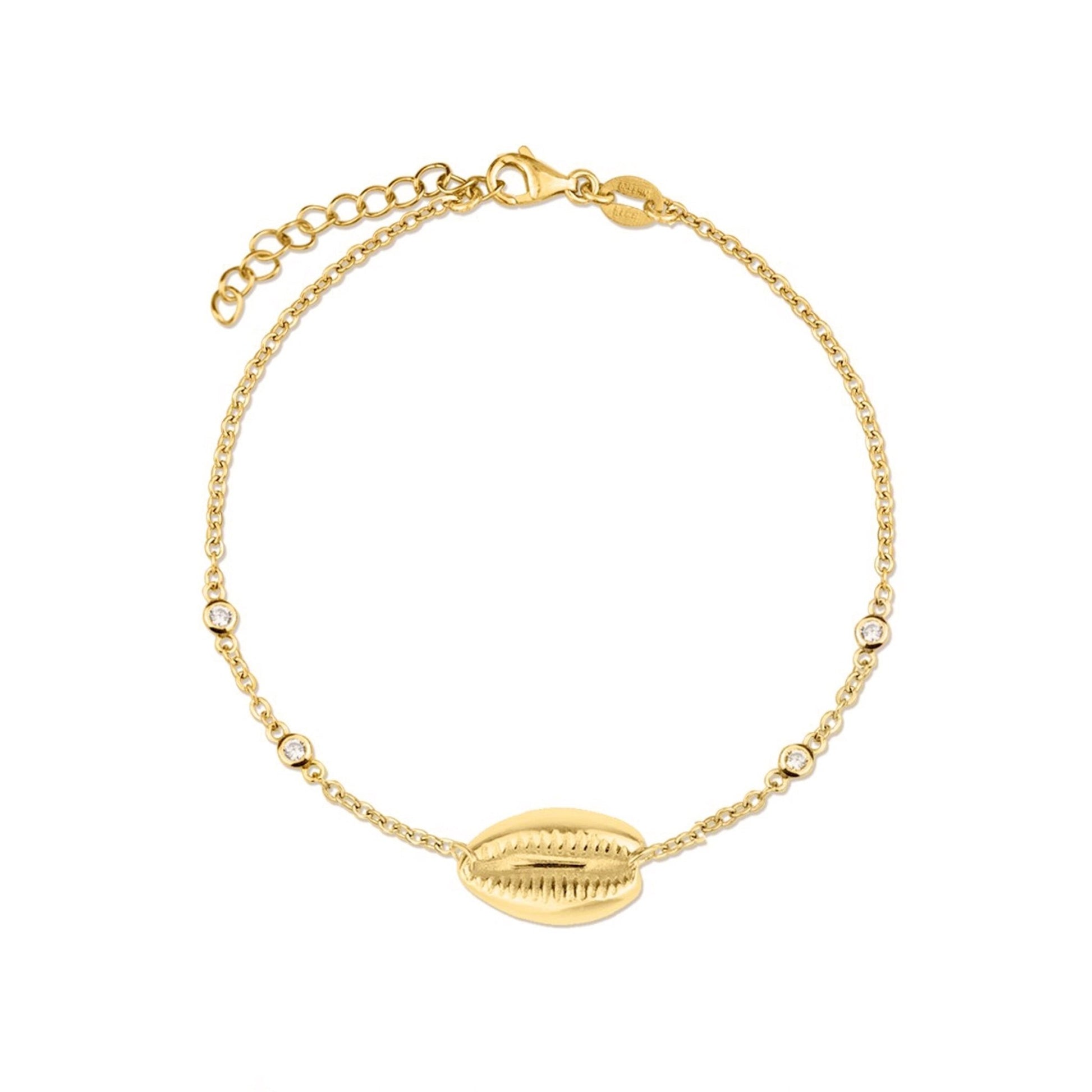 Pulseira Buzio em Prata Dourada com Zircónias - Loja do Ouro