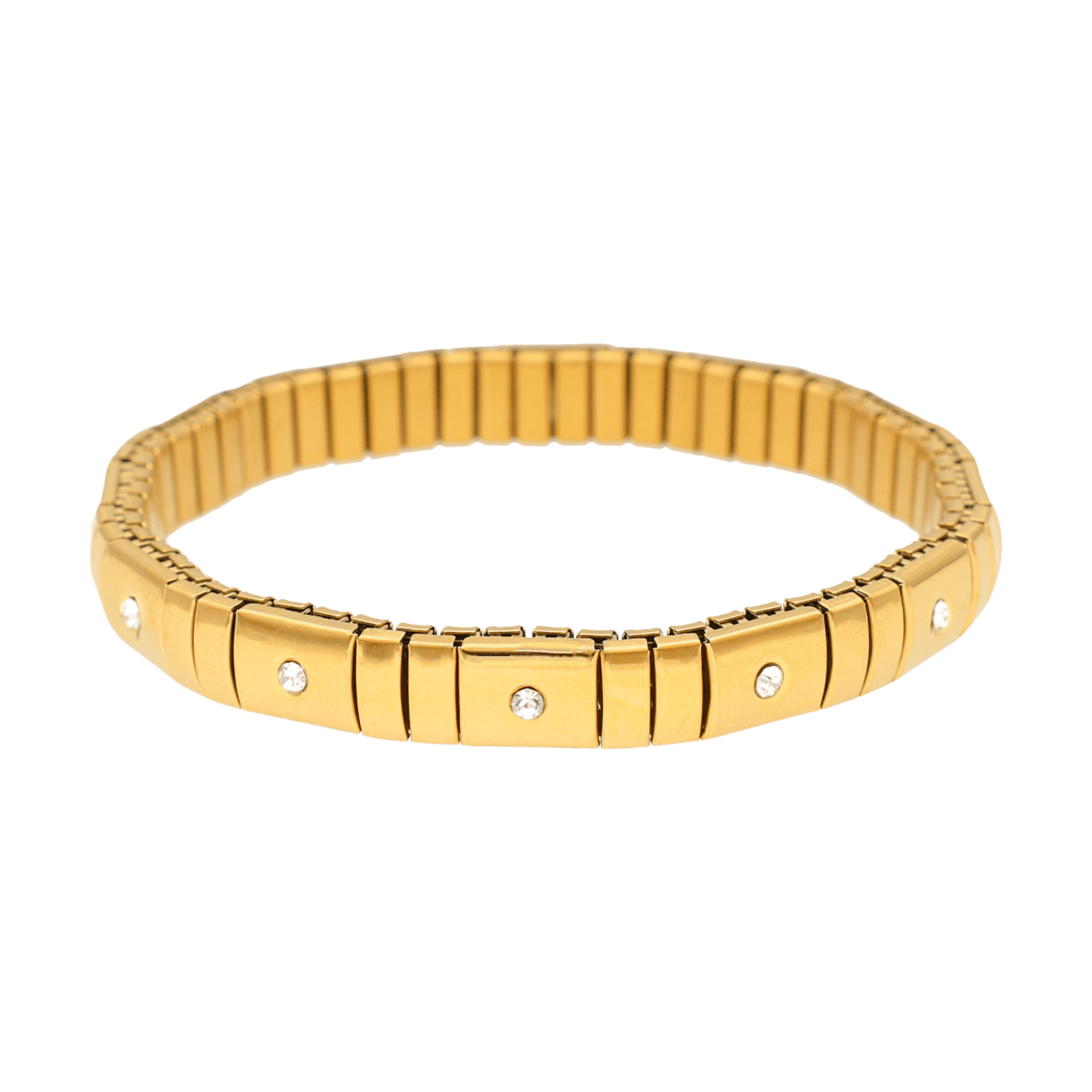 Pulseira Cleópatra em Aço Dourado e Zircónias - Loja do Ouro