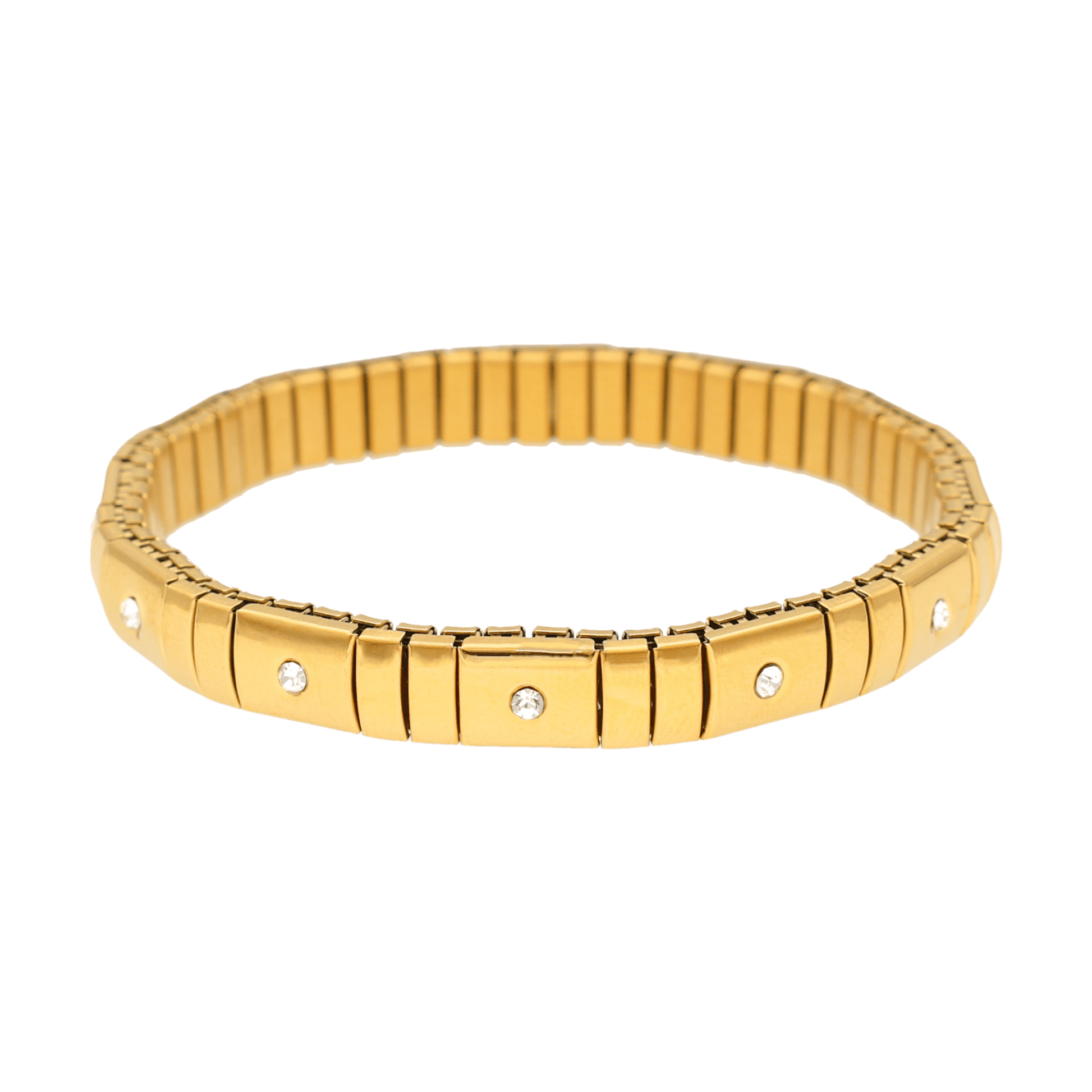 Pulseira Cleópatra em Aço Dourado e Zircónias - Loja do Ouro