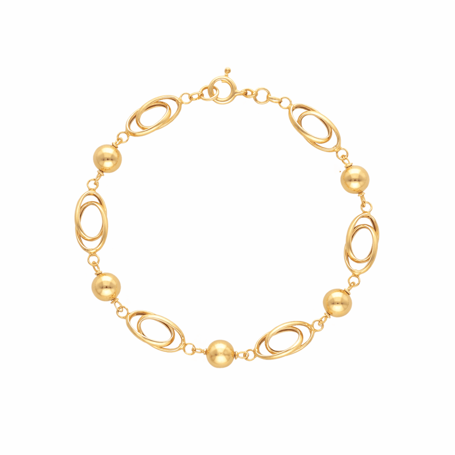 Pulsera con eslabones y esferas en oro 19kl (18