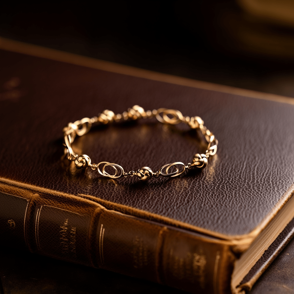 Pulsera con eslabones y nudos en oro de 19 kl (21cm) - Gold Store Premium